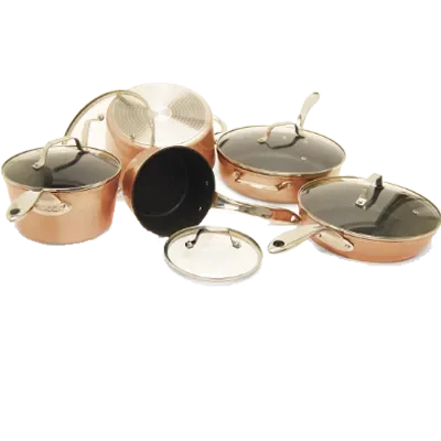 

by 10 Piece Copper Cookware Set Cooking Pot Sets for Effortless Cooking