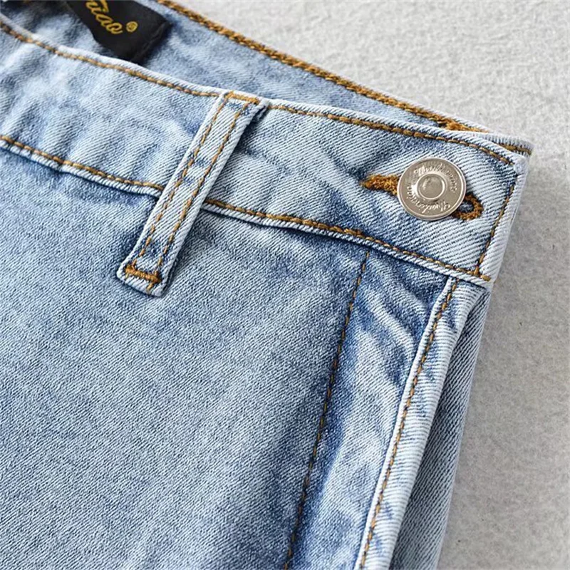 Новинка 2024 женская джинсовая юбка-брюки KEYANKETIAN с завышенной талией в стиле