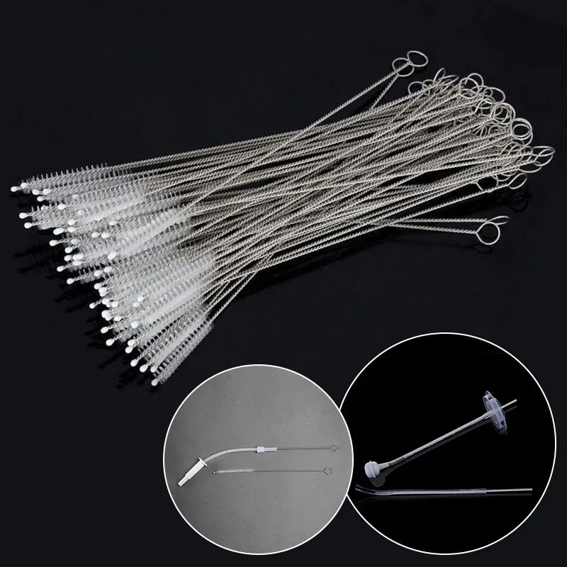 

10pcs Fine Pipette Tank Pipe Brush Bottle Suction Tube Glass Tube Spiral Soft Hair Straw Cleaning Brush Tools Wholesale Daily