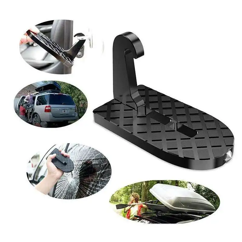 

Universal Folding Car Door Step Latch Hook Step Mini Auxiliary Foot Pedal Aluminium Alloy Safety Hammer For Jeep Car Accessories