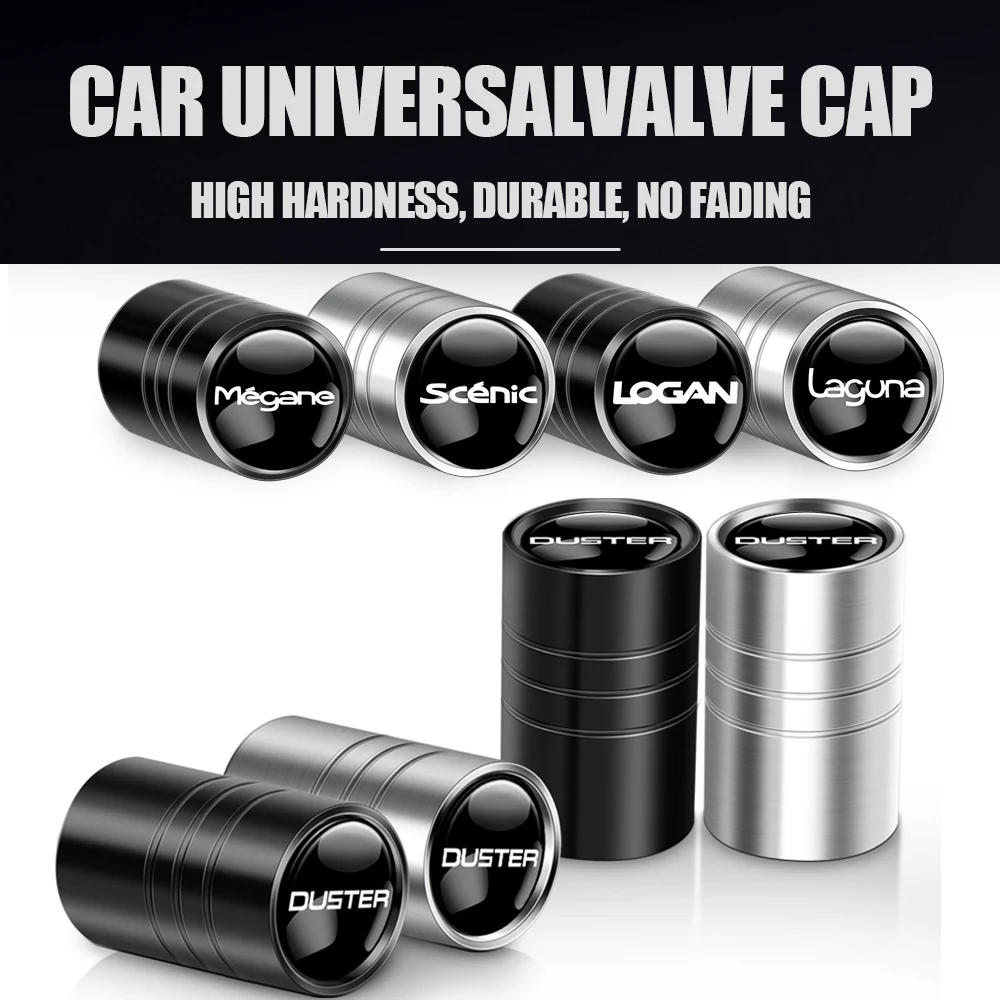 

4PCS Car Styling Metal Wheel Stem Covers Tire Valve Caps Decoration for Renault Duster Megane Scenic Logan Laguna Dacia