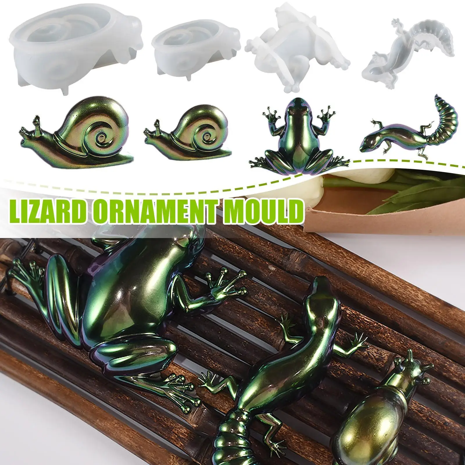 

DIY Crystal Epoxy Resin Mould Jewelry Silicone Mould Easter Frog Lizard Snail Small Animal Resin Silicone Mold