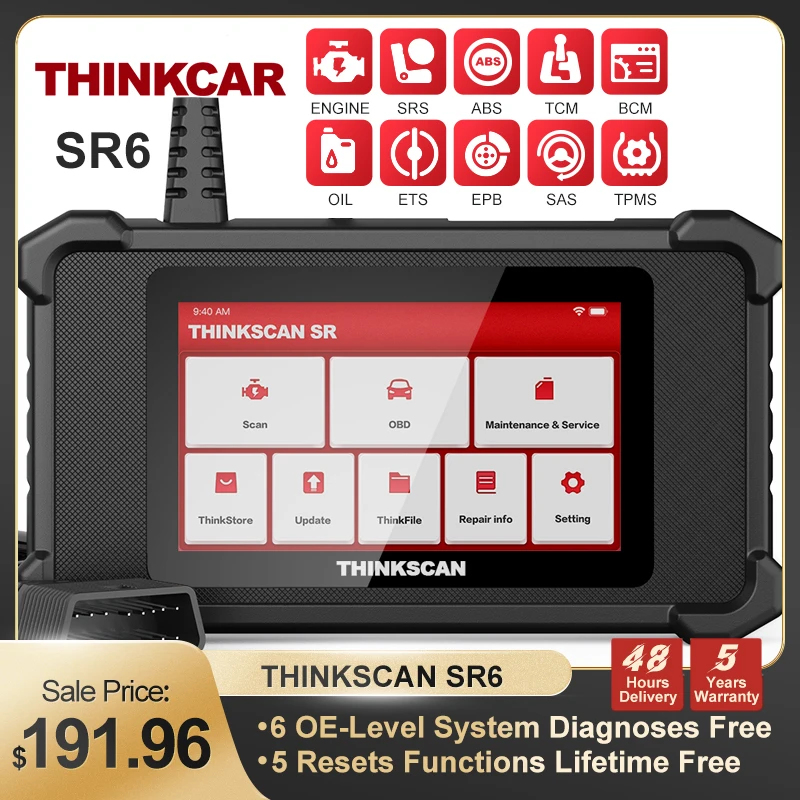 

Thinkcar Thinkscan SR6 Car Diagnostics Tool OBD2 Automotive Scanner Professional 6 System Diagnostics Obd 2 Code Reader Scanner