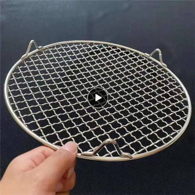 

Non Stick Baking Net Round Stainless Steel Barbecue Mesh With Legs Grilling Mat Barbecue Grate Bbq Mesh