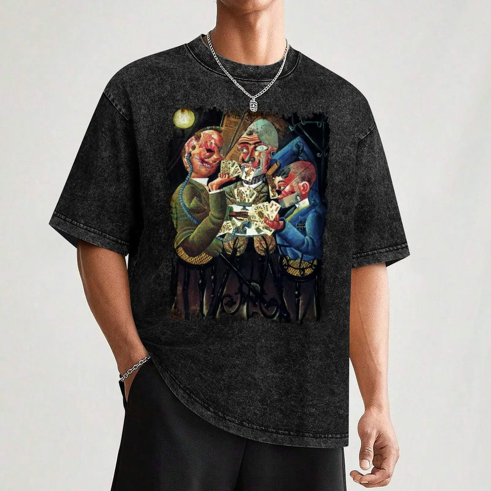 Футболка с надписью The card Skat плееры Отто Дикс художественное искусство подарок