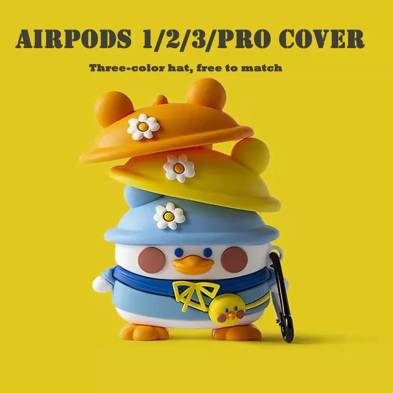 

Funny Duck Design Case for Apple AirPods 1 2 3 Bluetooth Earphone Cartoon Cover AirPods Pro Cover Soft Shell Shockproof Cover