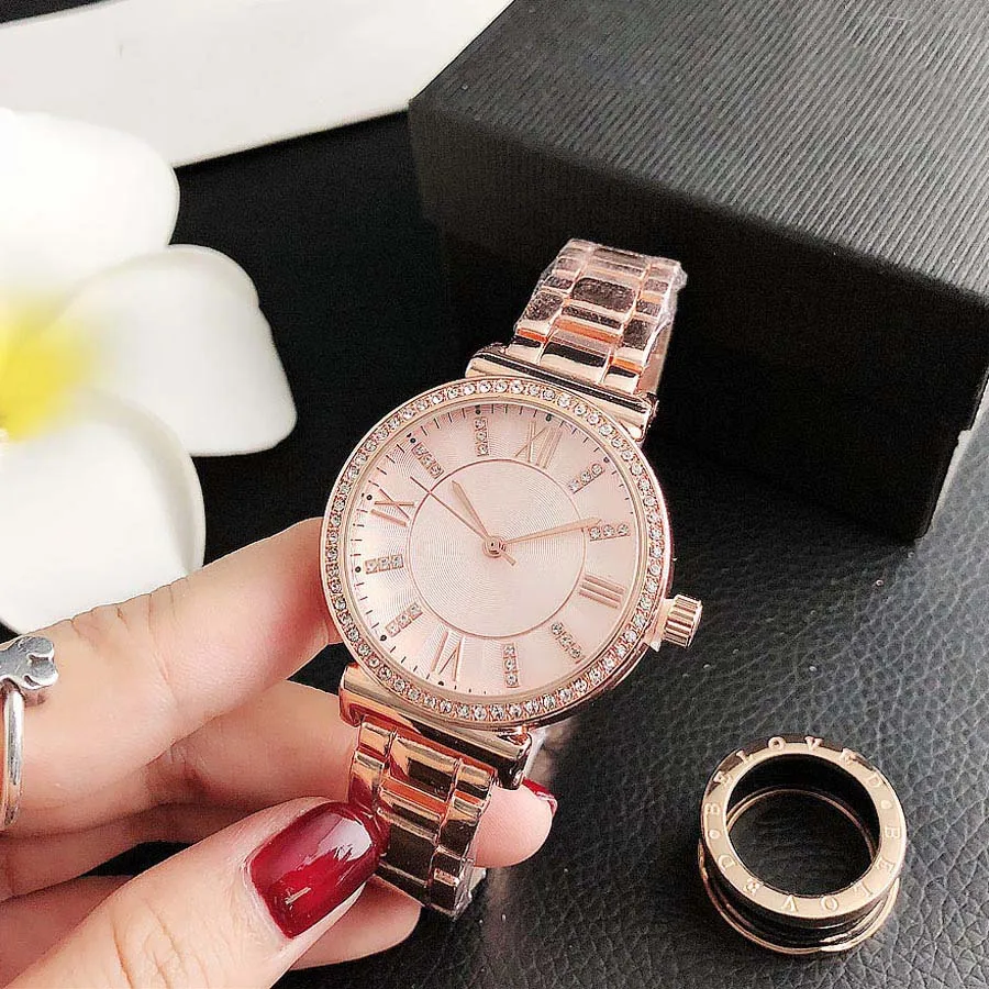 Brand Wrist Watches Women Girl Ladies Style Quartz Casual Steel Metal Band Clock fo09