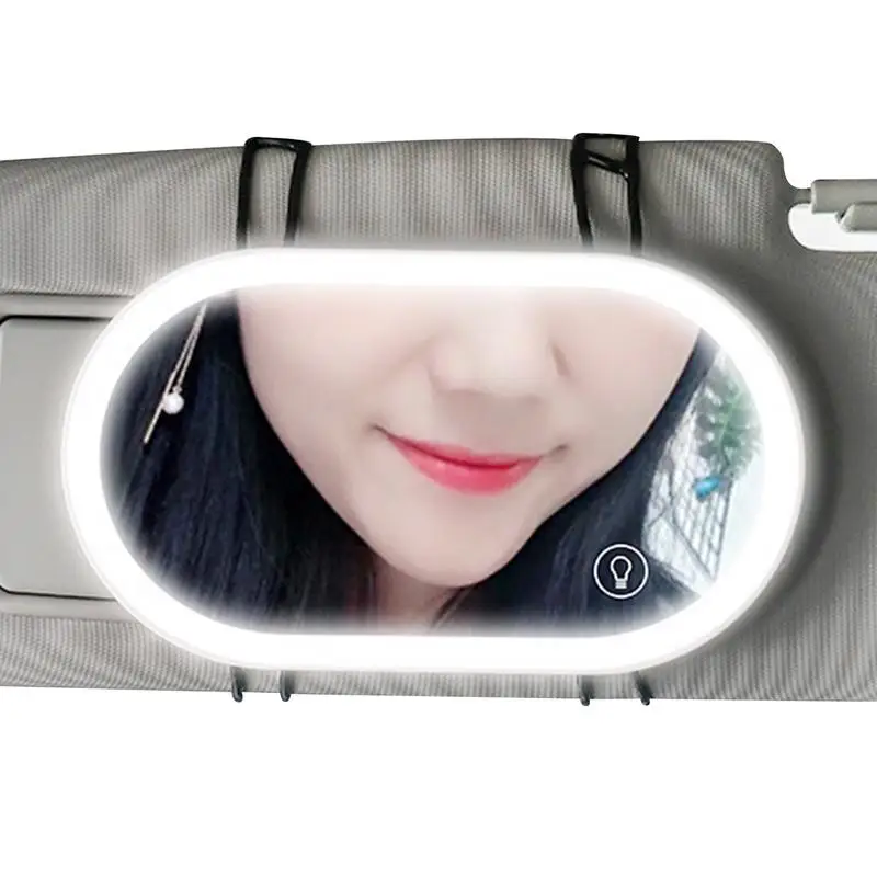 

Car Vanity Mirror Rechargeable Touch Screen Makeup Travel Mirror Rechargeable Touch Screen LED Makeup Travel Mirror Lace-up Rear