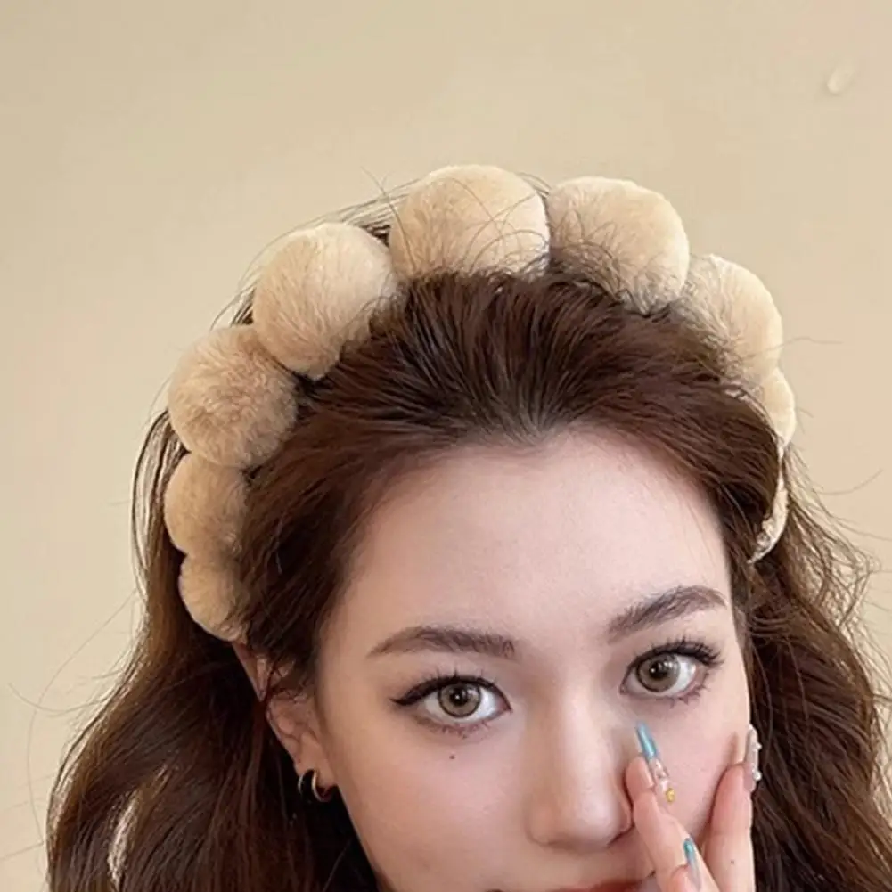 Повязка для волос плюшевая женская декоративный Эластичный Бандаж с шариками