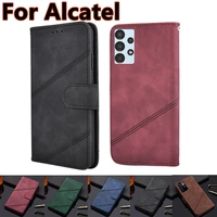 luxury wallet flip cover for alcatel 1 1x 3c 3v 3x 1c 3l vintage book case funda for alcatel 5v 5 phone case leather shell coque