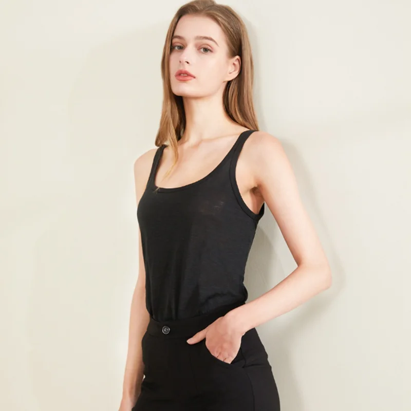 льняная и шелковая топ белый топик женский базовая нижнее белье женское майка