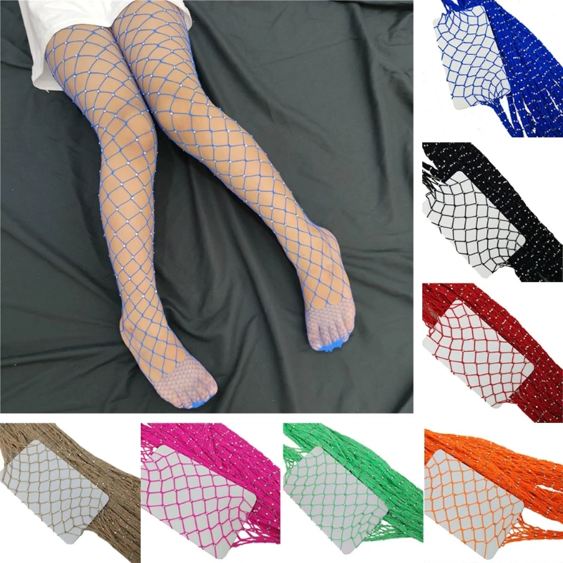 

Модные детские сетчатые чулки для девочек, блестящие колготки со вспышкой, блестящие сетчатые колготки
