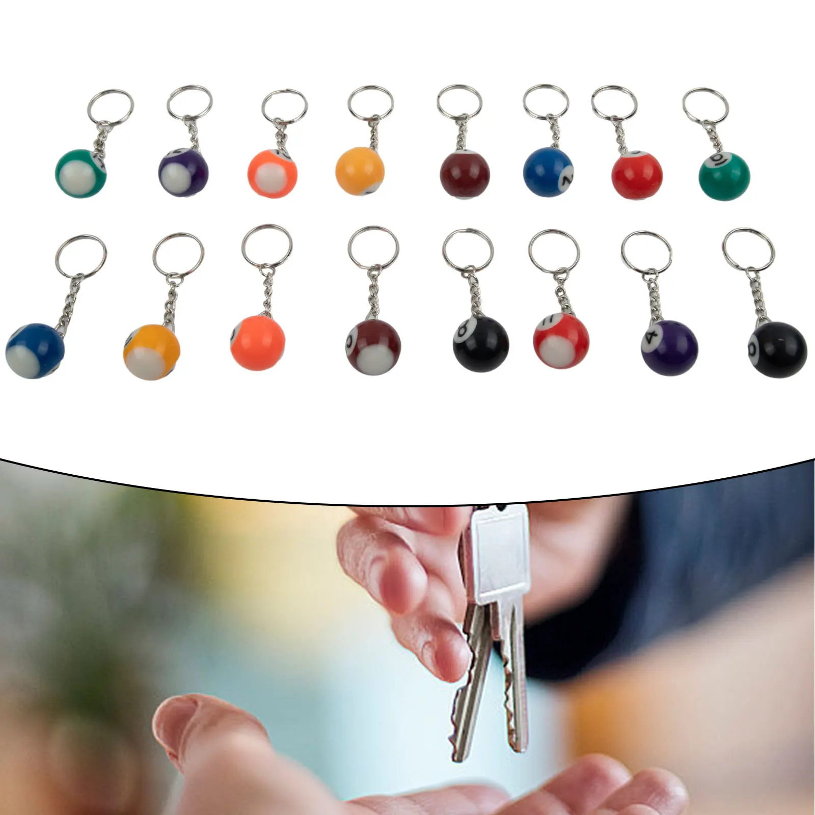 

Part KeyChain Gift Professional Ball Key Beautiful Billiard Ball Easy To Wear Functional Small Useful Accessories