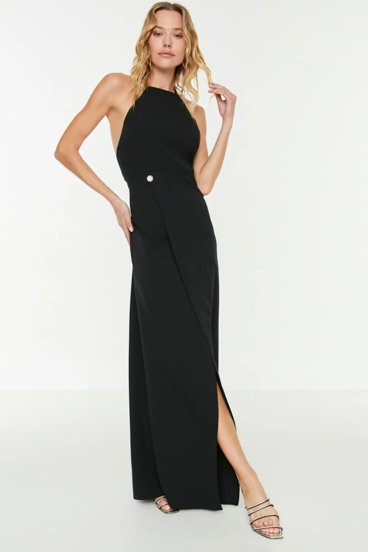 

Accessory detailed evening dress & graduation gown TPRSS22EL2354