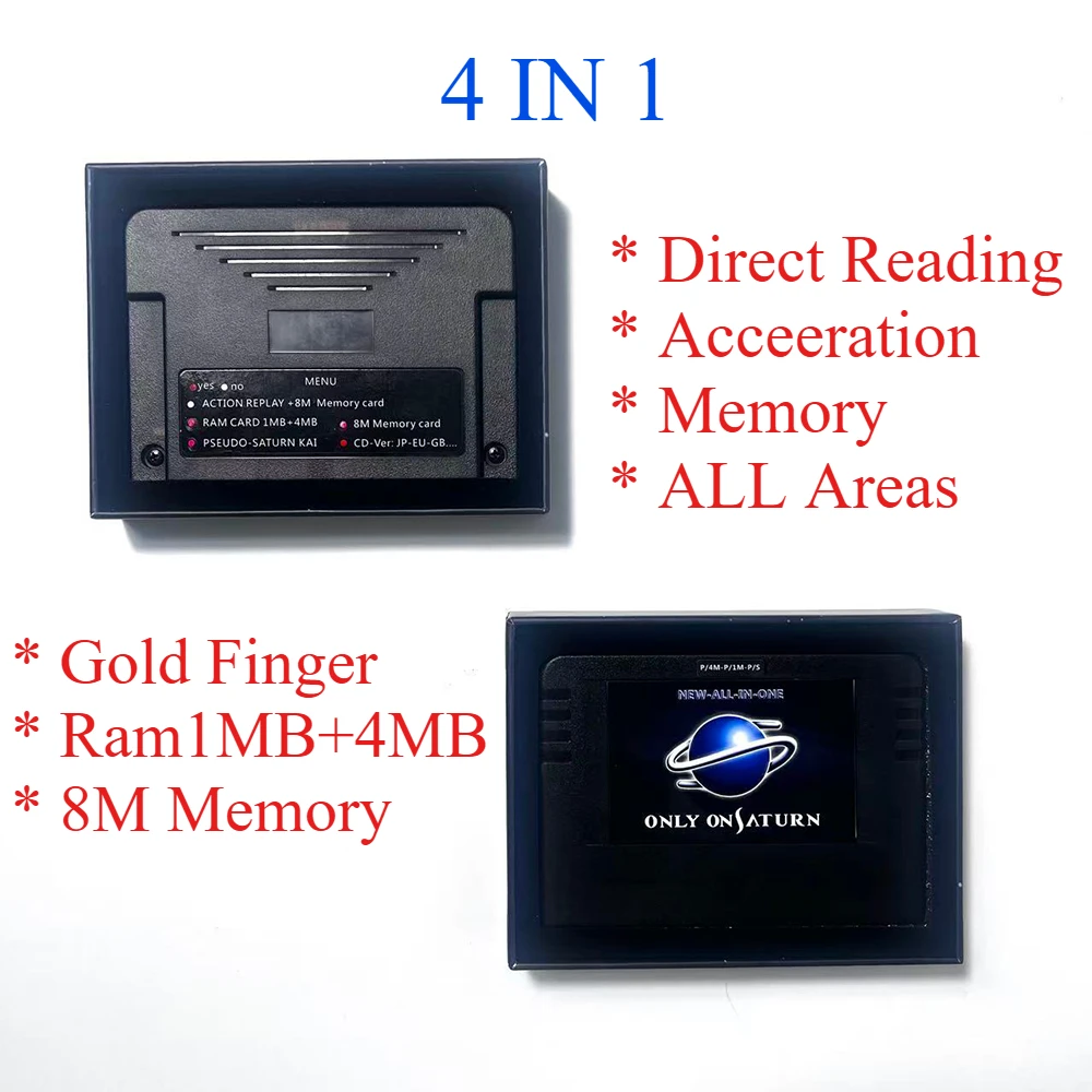 Фото Картридж SEGA Pseudo Saturn 4 в 1 ALL-IN-1 с функцией прямого чтения, 4M Accelerator, функцией Goldfinger, Action Replay, карта памяти 8 МБ №4