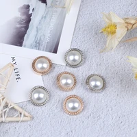 10pcs pearl metal shank buttons for clothing accessories sewing scrapbooking garment diy craft decoration craft supplies
