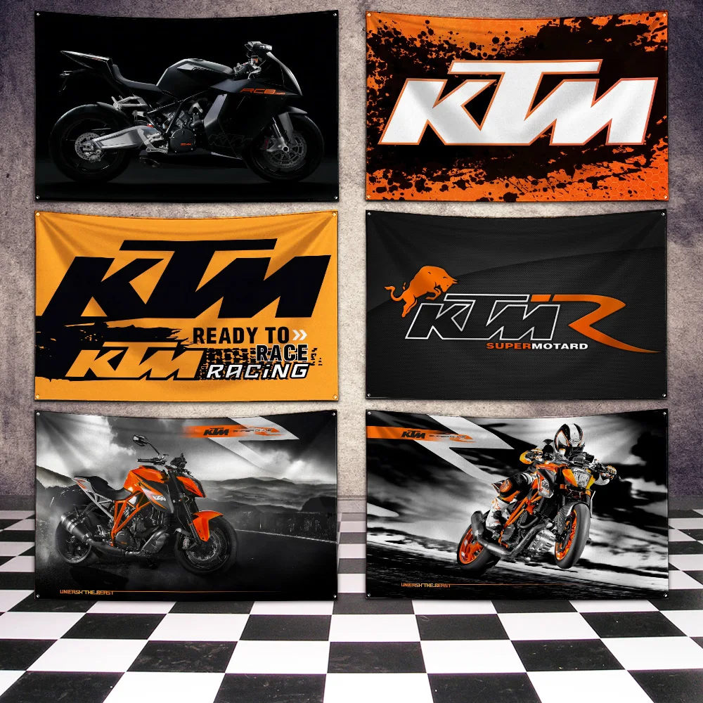 Флаг Ft для мотоцикла K-KT-m полиэстер цифровая печать баннер гаража настенное