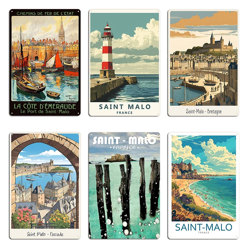 Saint Malo Франция путешествие искусство металлические вывески таблички кухня клуб