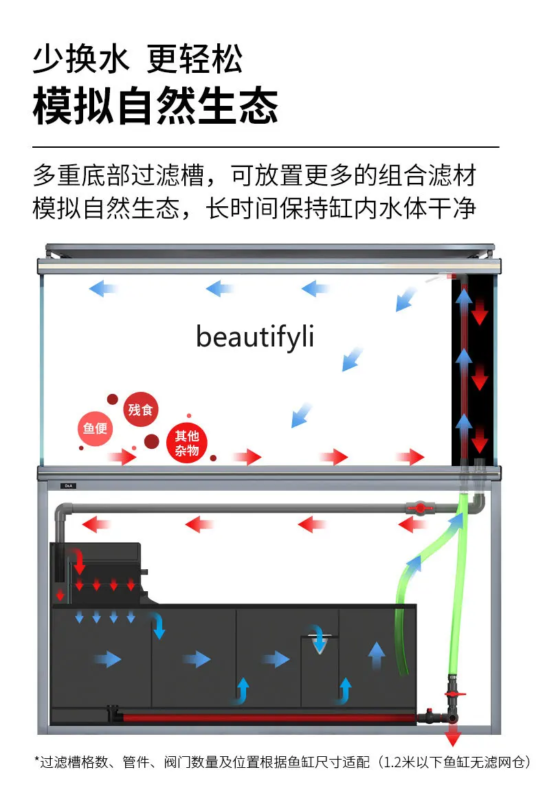 Ультра-белый стеклянный аквариум для гостиной интеллектуальный экологический
