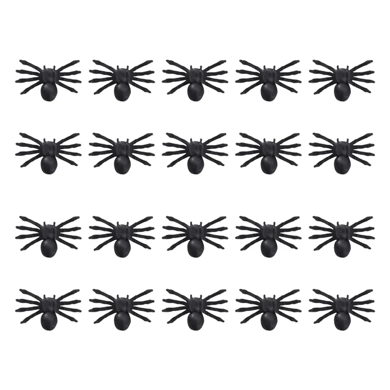 

20 шт., светящиеся пластиковые мини-пауки, 2 см