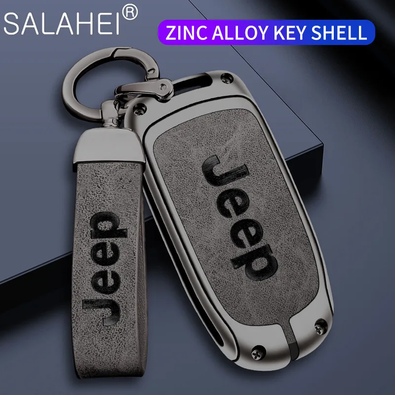 

Zinc Alloy Car Key Case Cover Bag Smart Remote Shell For Jeep Renegade 2014 2015 Compass Grand Cherokee WK2 KL BU MP Accessories