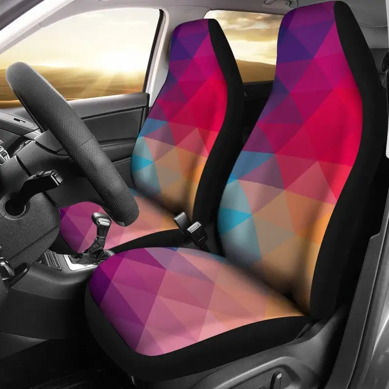 

Colorful Red Pink Peach Abstract Art Car Seat Covers Pair, 2 Front Seat Covers, Car Seat Protector, Car Accessories
