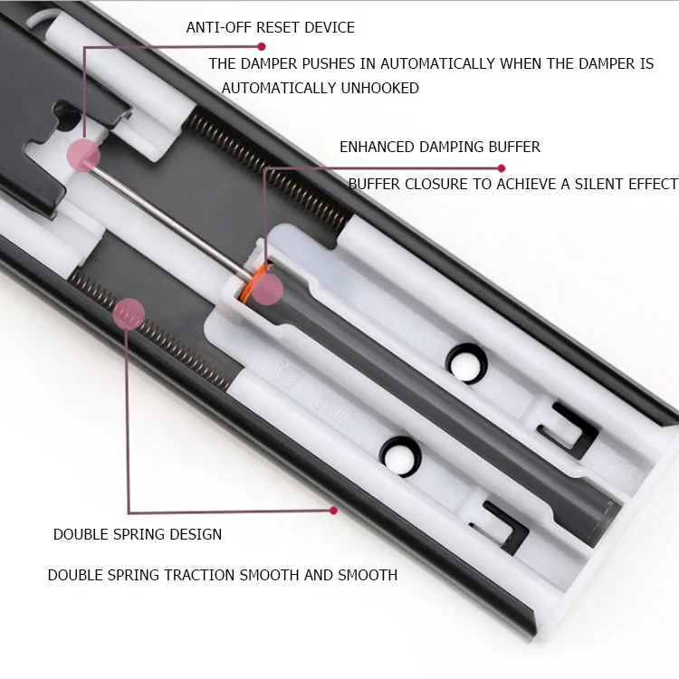 Выдвижная скользящая 3-складная шариковая Накладка для кухонного шкафа