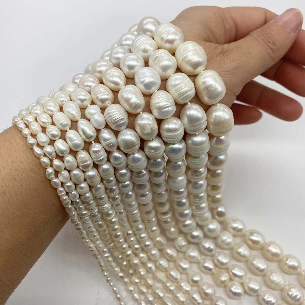 

Natural Freshwater Pearl Beads A Grade High-Quality Rice-shaped 2-3mm Threaded Beads for Jewelry Making DIY Necklace Earrings
