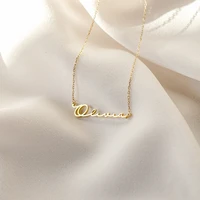 customized cursive name necklace for women men personalized nameplate pendant choker stainless steel jewelry friendship gifts
