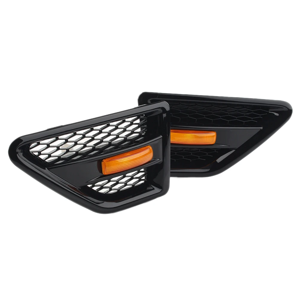 

Door Side Vent Mesh Grille with Side Marker Light for Land Rover Freelander 2 LR2 2006-2016 LR039773 LR039770 Black