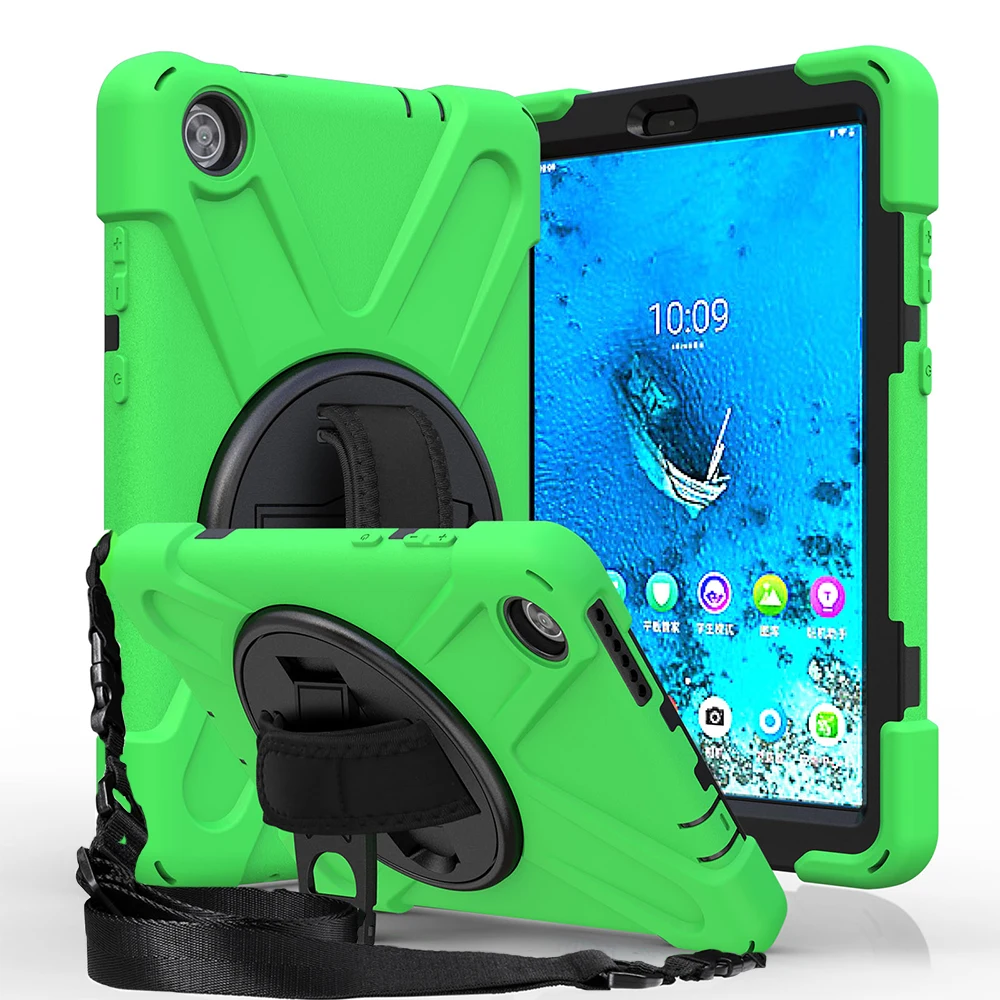 

Чехол с поворотом на 360 градусов для Lenovo Tab M8 ТБ 8705F 8 дюймов, армированный жесткий чехол с подставкой, детский чехол с плечевым ремнем