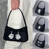 underarm bags purse handbag fashion women tote case pouch white picture print shoulder bag sundries storage shopping bags clutch