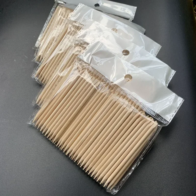 

100 шт./набор, двухсторонние деревянные палочки для удаления кутикулы