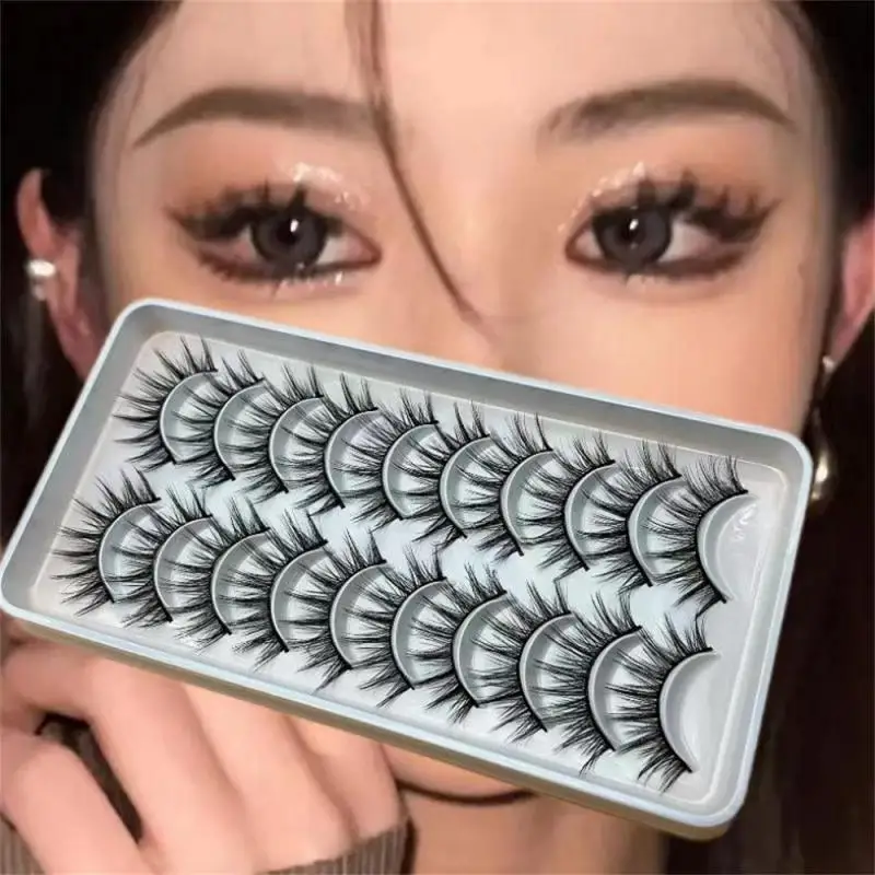

10Styles 10 Pairs Natural Long 3D Mink False Eyelashes Fake Lashes Makeup Kit Mink Lashes Extension Eye Lashes Short Eyelashes