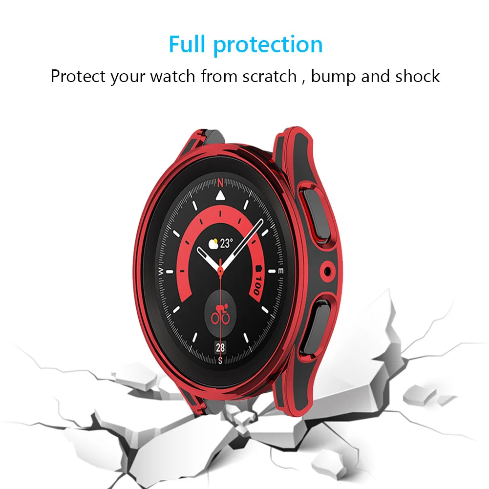 

Protective Bumper Shell Anti Scratches Protective Cover Frame Coverage Protection Accessories for Galaxy Watch 5 Pro 45mm