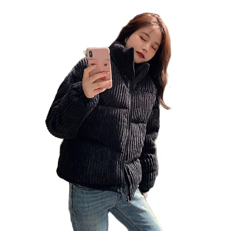 

Corduroy Coat Female Winter New Cotton-padded Jacket Korean Students Loose Soft Cute Bread Cotton-padded Jacket Coat CottonTide