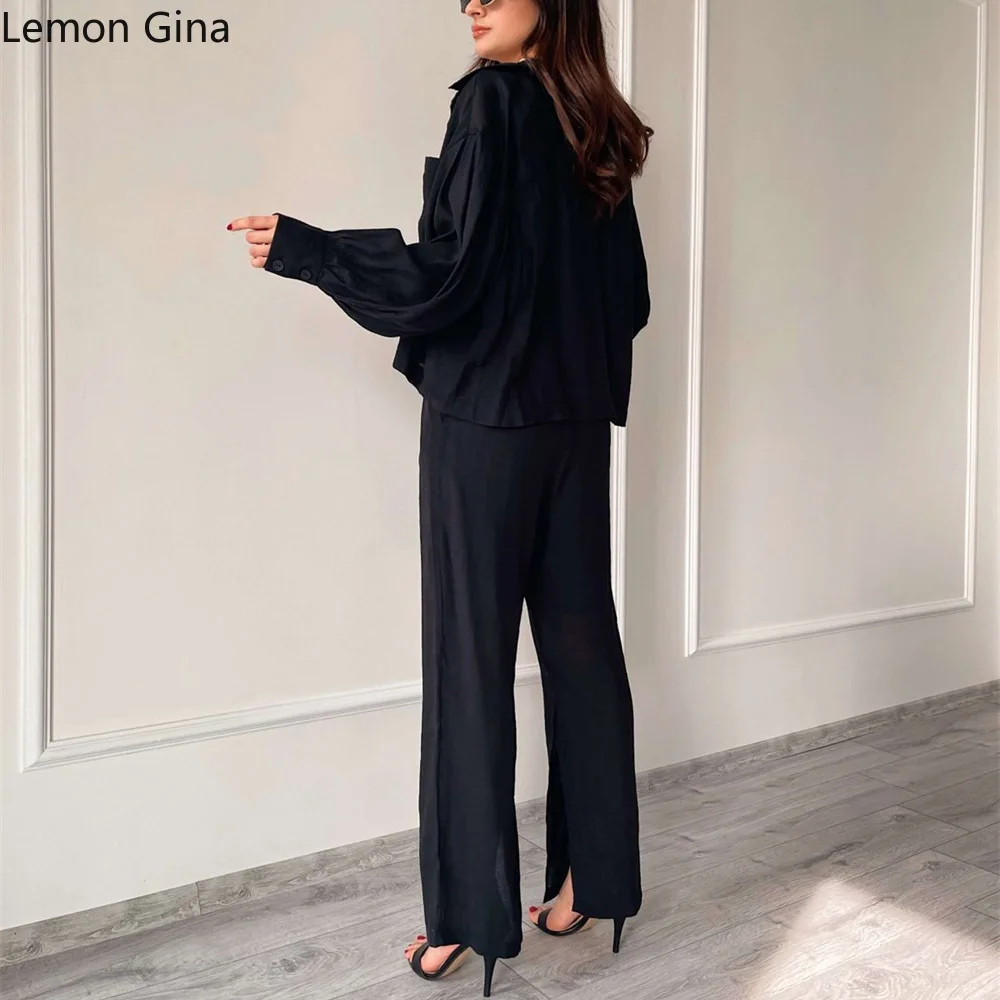 Элегантный женский спортивный костюм Lemon Gina рубашка с длинным рукавом и широкие