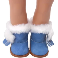 doll shoes blue winter cotton boots 18 inch american og girl doll 43 cm reborn baby boy doll diy toy gift s207