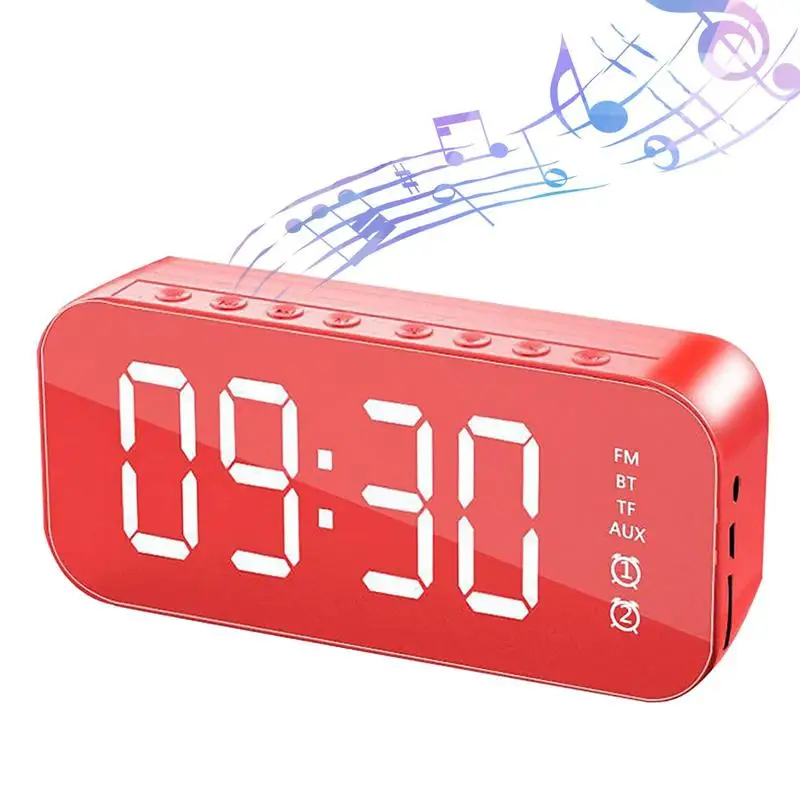 Blue Tooth Creative Wireless Blue Tooth Clock Speaker 2 In 1 Loudspeaker Box Large Digital Display Blue Tooth 4.2