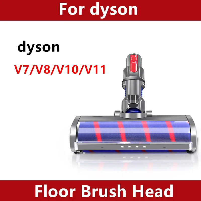 

Моторизованная насадка для щетки для пола, инструмент для пылесоса Dyson V6 V7 V8 V10 V11 V15, мягкая подметальная машина, роликовая головка, замена щетки для пола