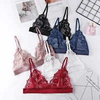 women sexy lingerie lace thin seamless bralette girls wireless backless underwear see though breathable female tops nylon s l