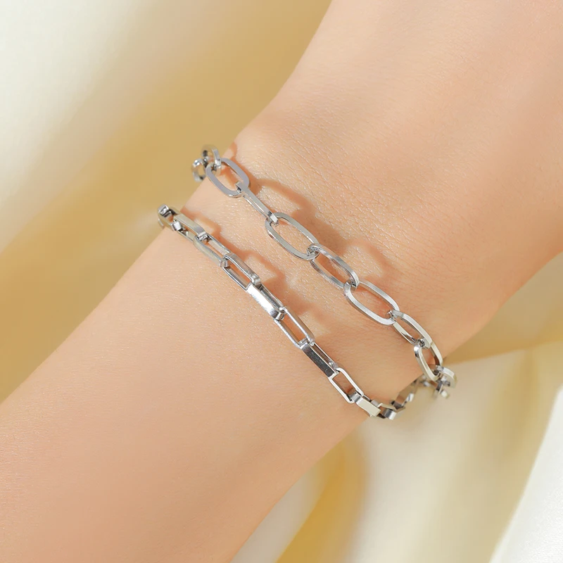 EILIECK Новая мода из нержавеющей стали с металлическими звеньями-цепочками