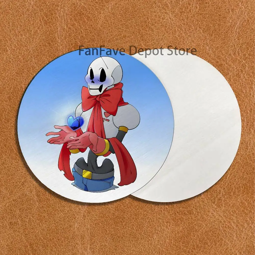 Фото Деревянный поднос для напитков U-Undertale Papyrus Coaster, подходит для ресторанов и кофеен, легко моется и чистится. №5
