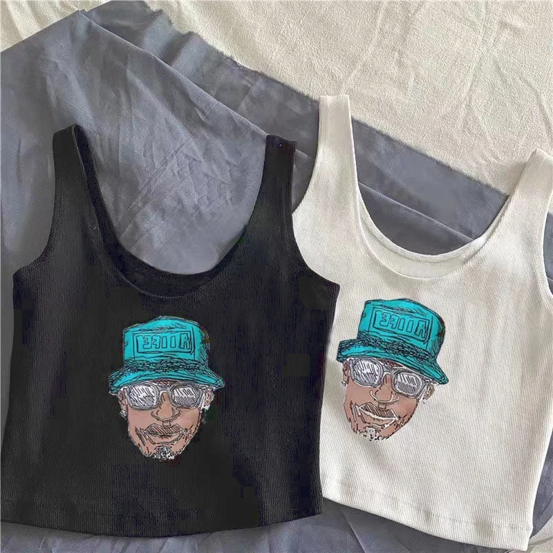 

Girls Cartoon Vest Summer New U-neck Sleeveless Tops for Teens Kids Clothes Fashion All-match Print Bottoming Undershirt 13 14 Y