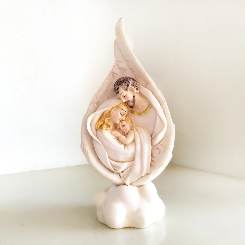 

Decoration Holy Like Saints Three Mouth Jesus Mary Joseph Gospel Gift Christian Sacred 18cm Ceramics Ornament Easter Religious