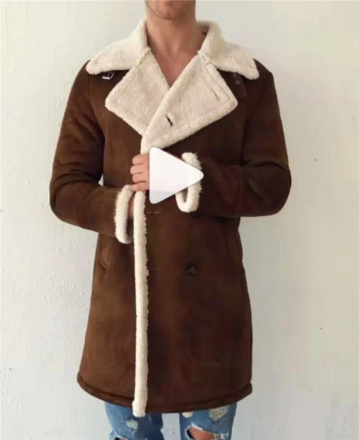 2022 New Winter Polar Fleece Composite Suede Men's Warm Coat Men Clothing  Jackets for Men