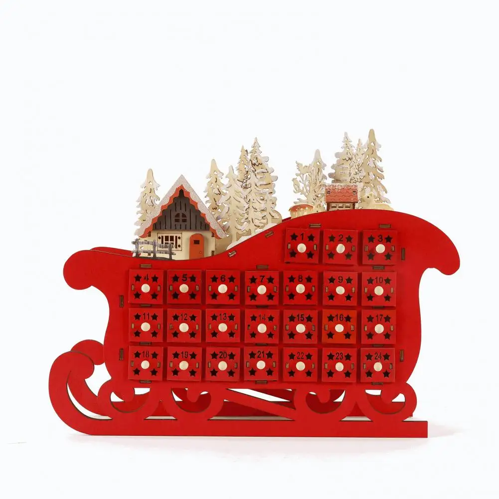 

Excellent Christmas Countdown Calendar with LED Light Smooth Edge Interesting Xmas Countdown Calendar for Home