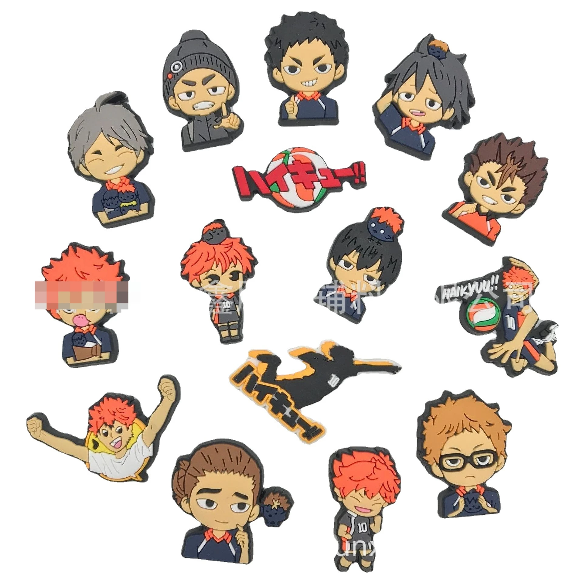 Аниме мультфильм Haikyuu обуви талисманы шнурок Backapck Fit Браслеты украшение пряжка Croc