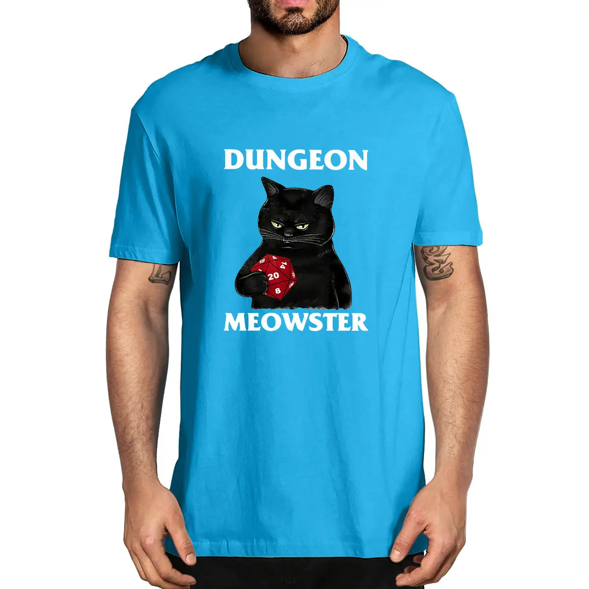 

Dungeon Meowster Black Cat Game Funny Vintage Men's 100% Cotton Novelty T-Shirt Unisex Humor Streetwear Women Soft Top Tee