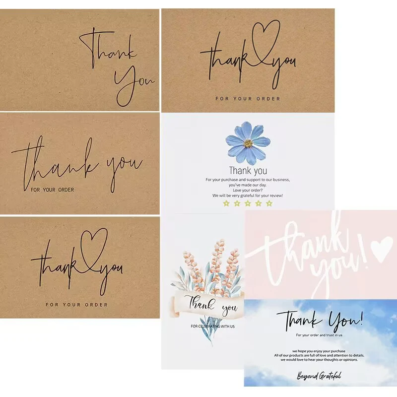 

50pcs Natural Kraft Paper Cards Thank You For Your Order Card For Small Shop Gift Decoration Card For Small Business Purchase